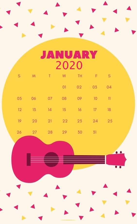 Cute January 2020 Calendar