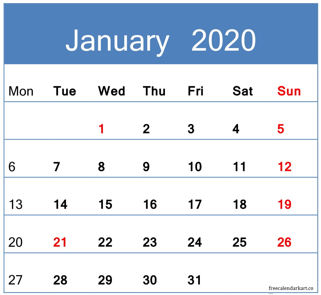 Jan 2020 Calendar Printable Planner Latest Printable Calendar And Template