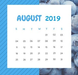 Cute 2019 August Calendar 
