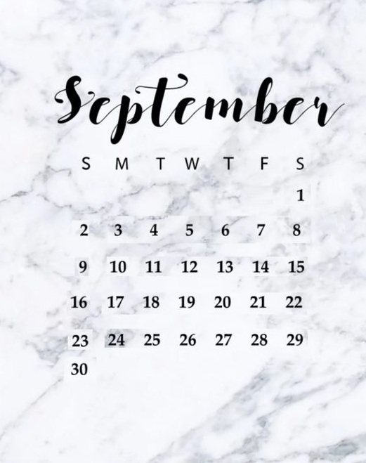 Cute September 2019 Calendar