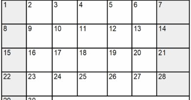 September 2019 Blank Calendar