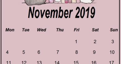 Cute November 2019 Calendar