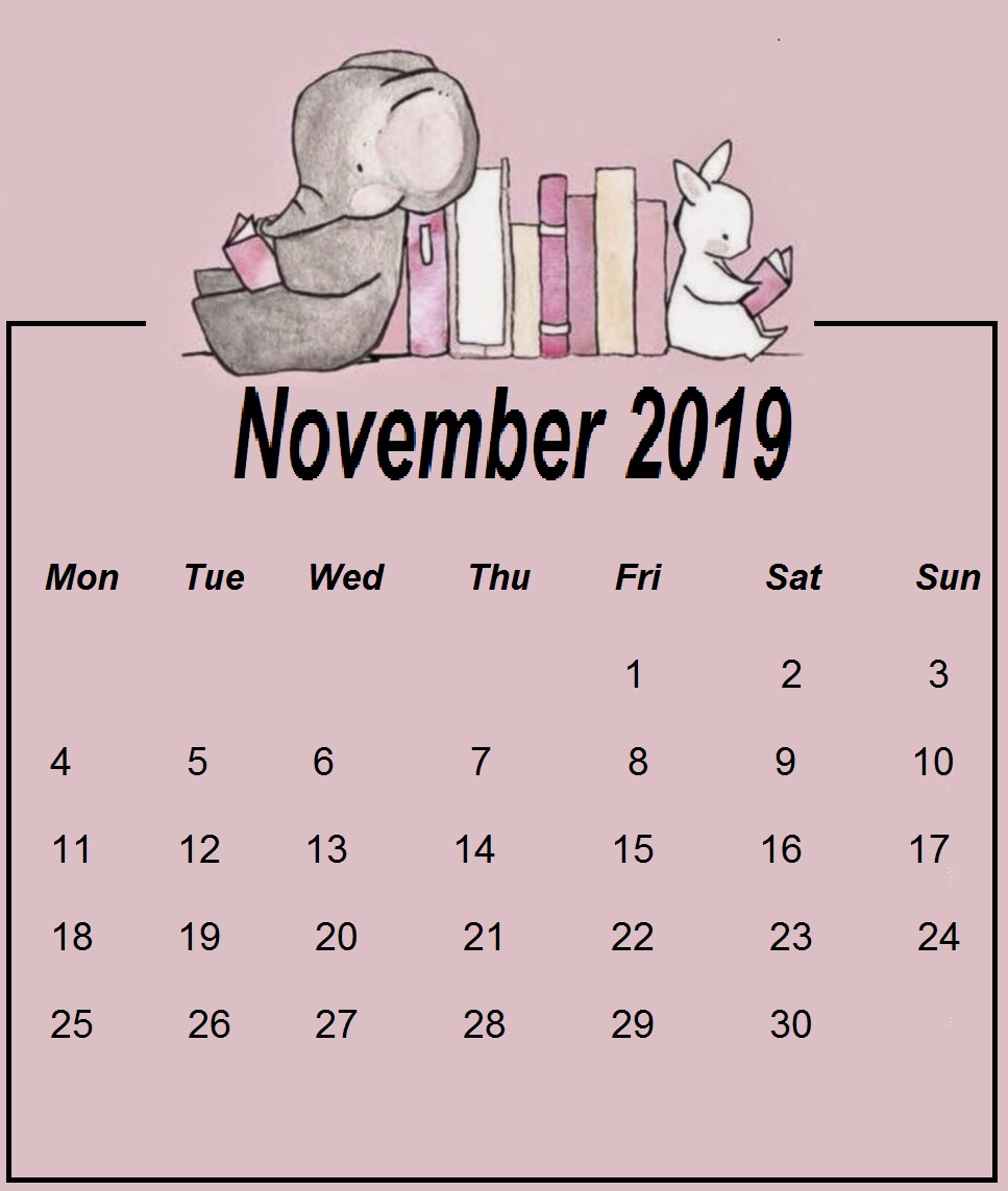 Cute November 2019 Calendar 