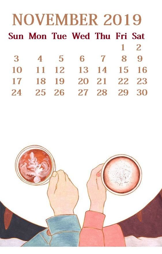 Cute November 2019 Calendar