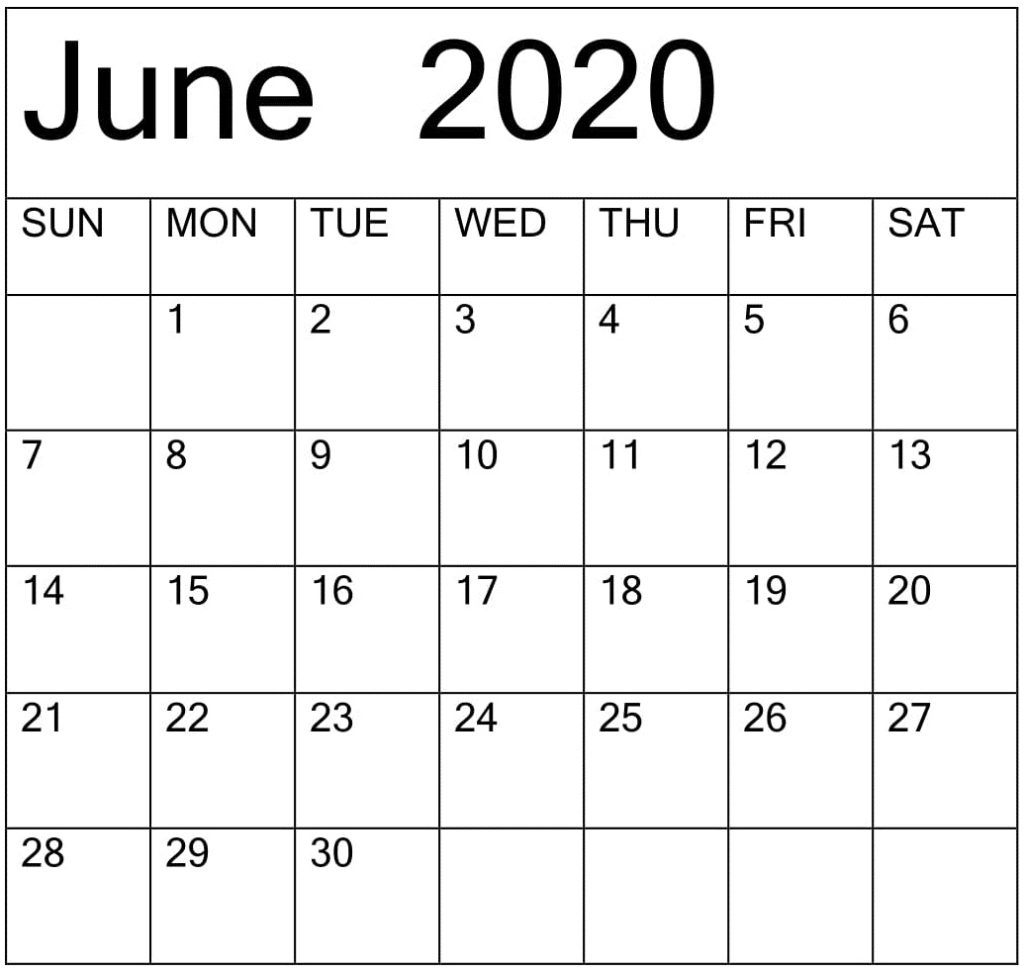 2020 June Blank Calendar Calendar Printables Monthly - vrogue.co