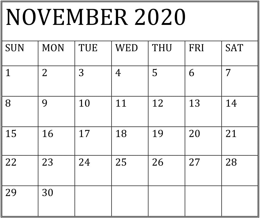 November 2020 Calendar