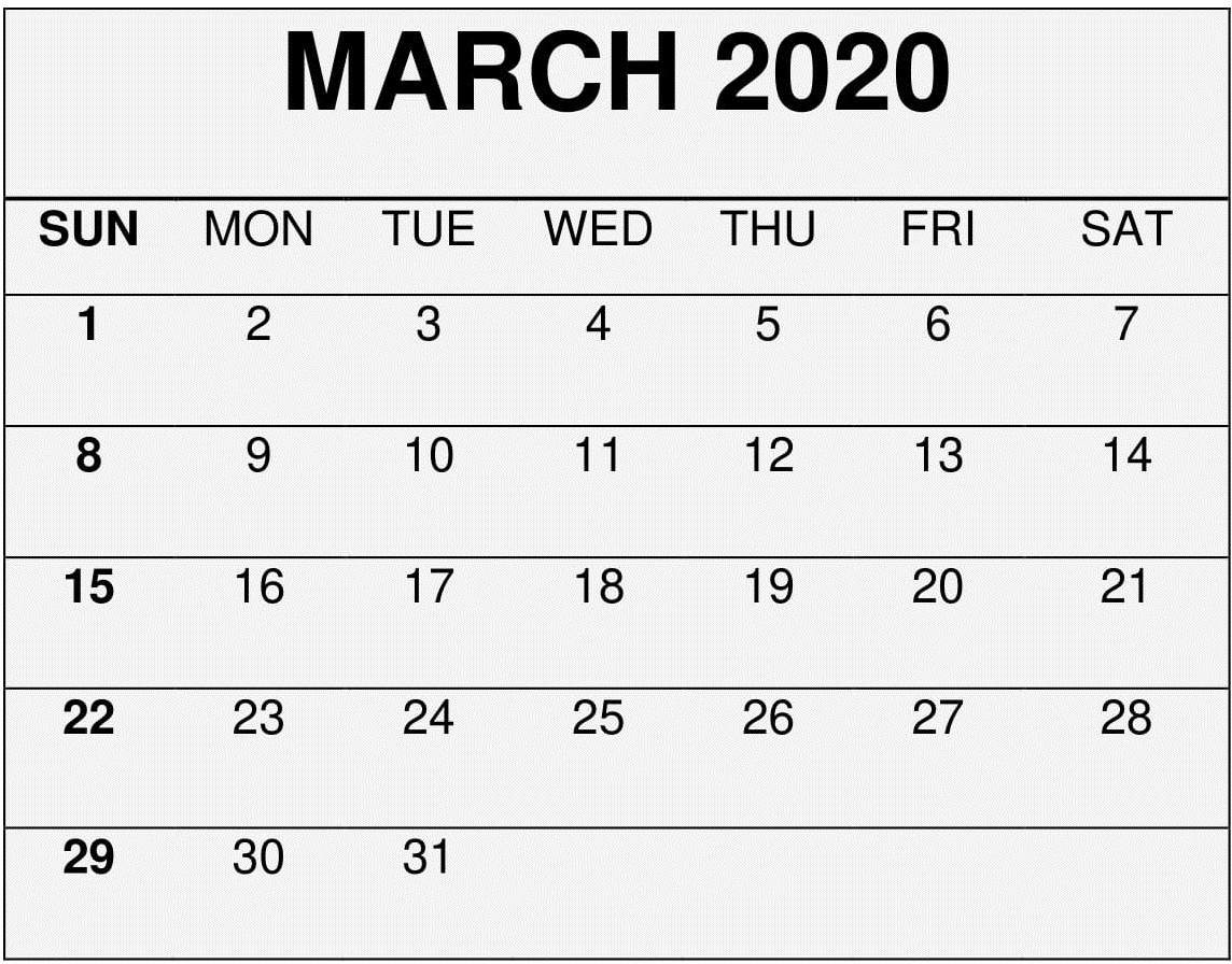 Календарь на март 2025 года Printable March 2020 Calendar Google Docs - Latest Printable Calendar & Template