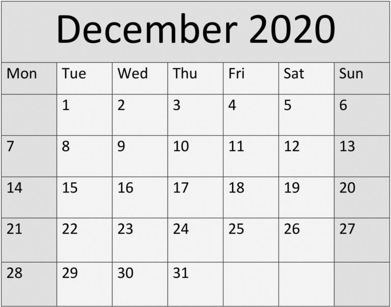 December 2020 Archives - Latest Printable Calendar & Template