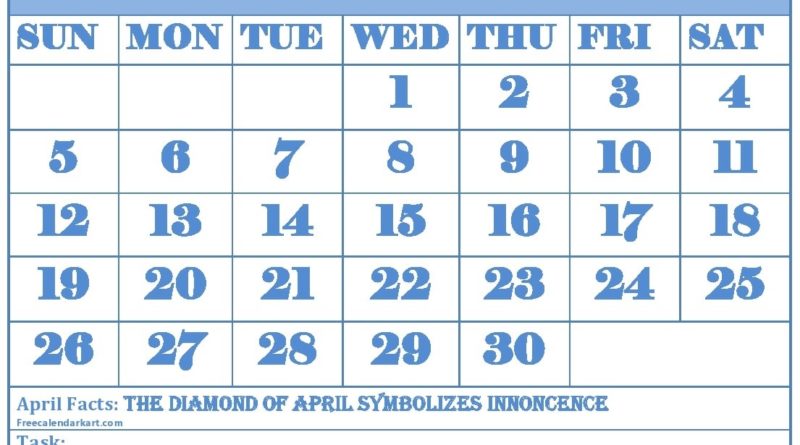 April 2020 Printable Calendar