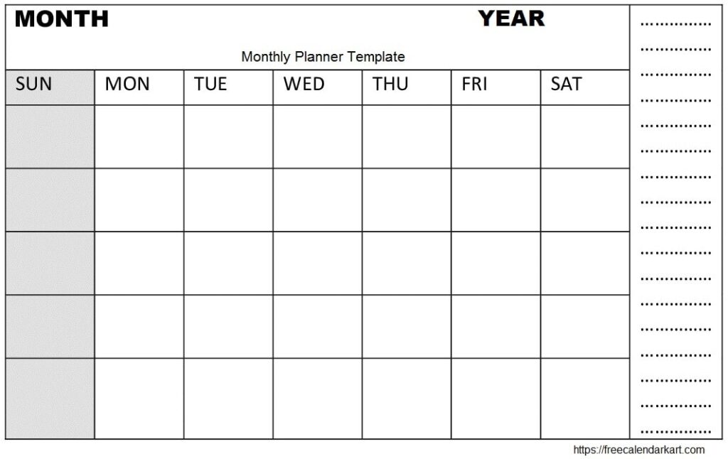 Monthly Planner Template