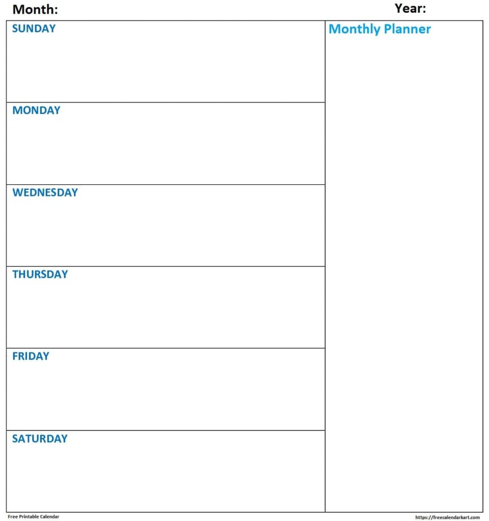 Monthly Planner Printable