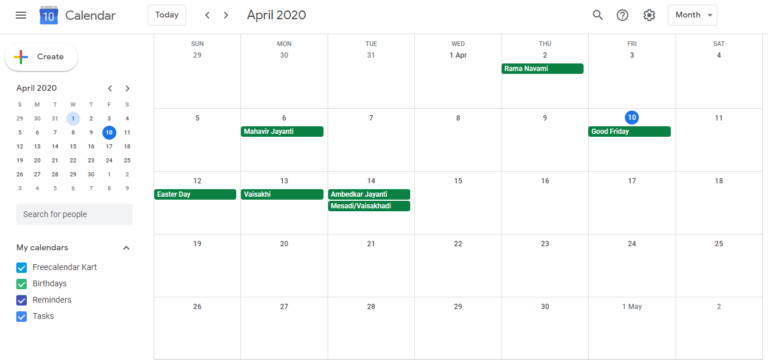 Online Calendar and Google Calendar Free Download