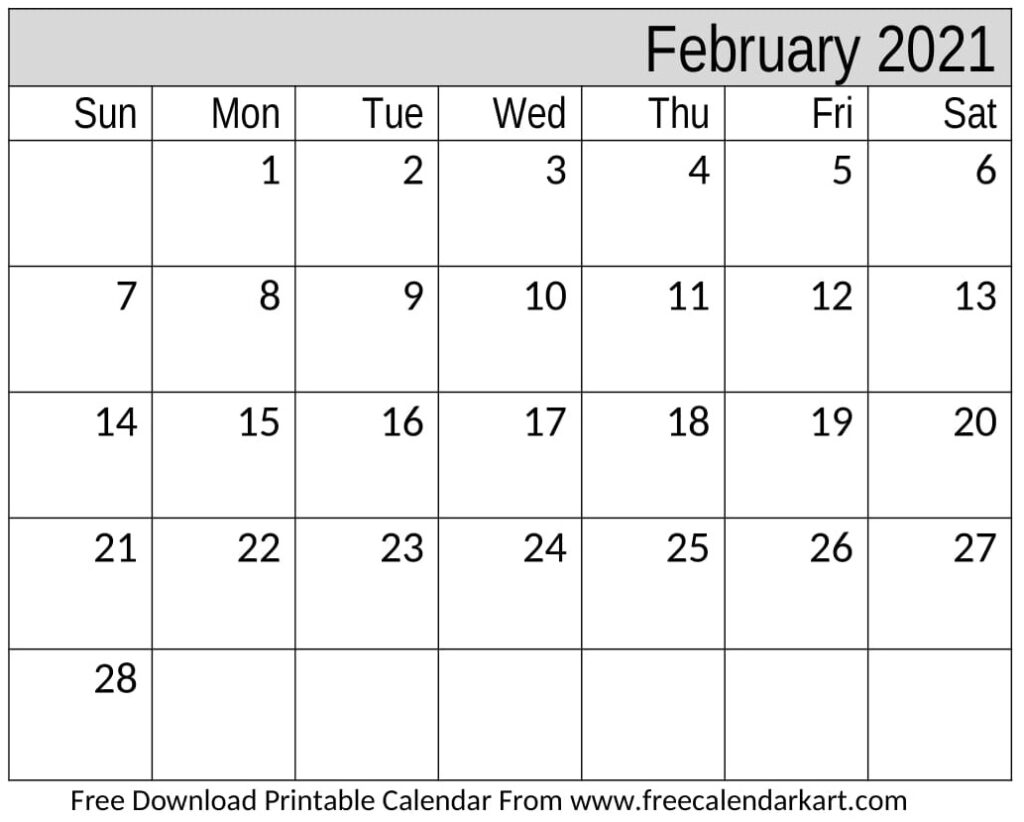 February 2021 Calendar