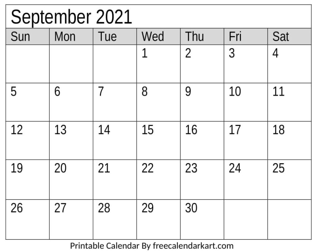 September 2021 Calendar