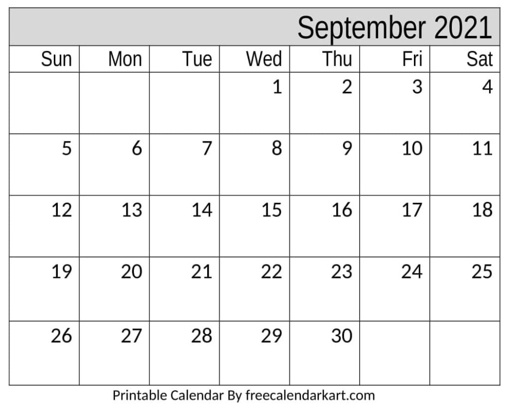 September 2021 Calendar With Holidays